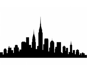 都市の高層ビル群シルエットイラスト