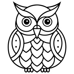 Intricate Owl Mandala Design Outline Vector Style