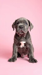 Obraz premium Adorable Italian Cane Corso Puppy on Pastel Background, Generated image