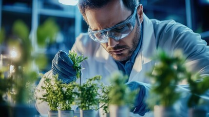 A green technology company developing renewable energy solutions, action shot, in a research lab