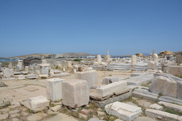 l’île de Délos est un site archéologique majeur en Grèce. Cyclades - grèce - europe