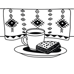 Armenian Thyme Tea with Honeycomb Adobe Illustrator Artwork