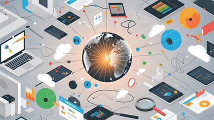 Global technology and data network with digital devices and connections