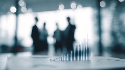 Business team discussing financial growth chart in corporate setting