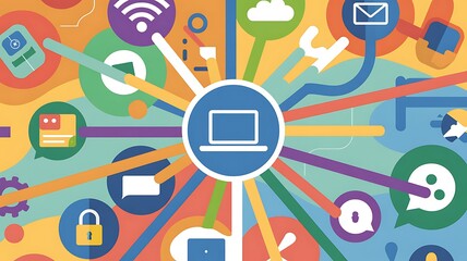 Global network of digital communication and social media connections