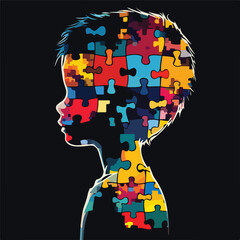 Autism Awareness Silhouette Symbol