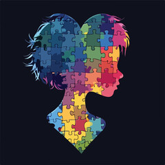 Autism Awareness Silhouette Symbol
