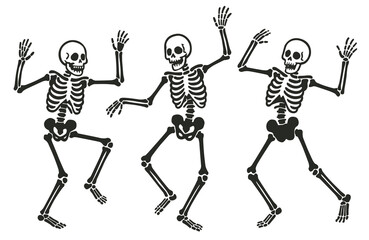 Happy dancing skelate halloween party