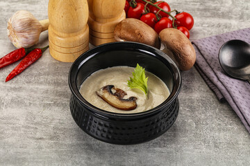 Delicous mushroom champignon cream soup