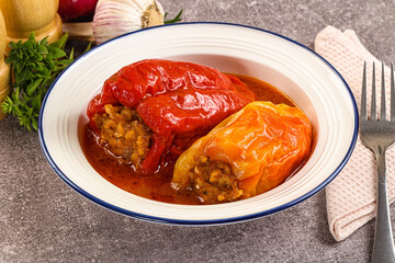 Stuffed bell pepper with meat
