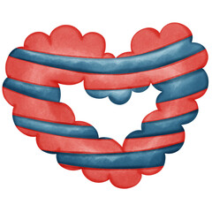 Puffy Heart Made of Red and Blue Rope