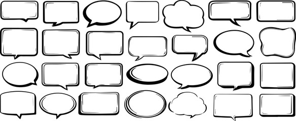 Obraz premium Speech Bubbles & Callouts, Sketch Vector Set