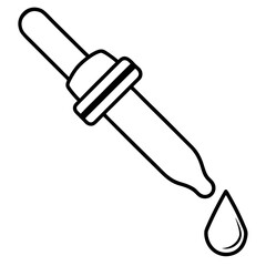 Lab Dropper Tool Minimalist Line Art Vector