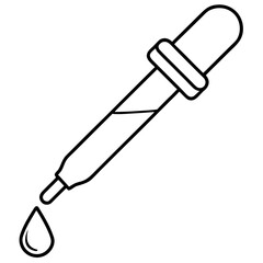 Lab Dropper Tool Minimalist Line Art Vector