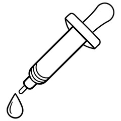 Lab Dropper Tool Minimalist Line Art Vector