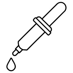 Lab Dropper Tool Minimalist Line Art Vector
