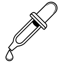 Lab Dropper Tool Minimalist Line Art Vector