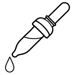 Lab Dropper Tool Minimalist Line Art Vector