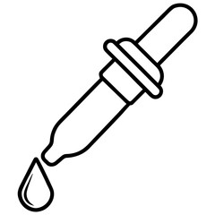 Lab Dropper Tool Minimalist Line Art Vector