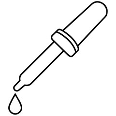 Lab Dropper Tool Minimalist Line Art Vector