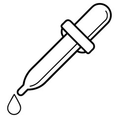 Lab Dropper Tool Minimalist Line Art Vector