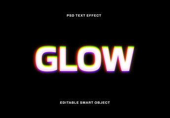 Glow Text Effect Photoshop Template