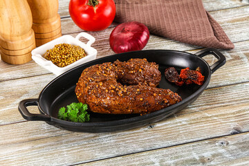 Baked pork tenderloin with mustard