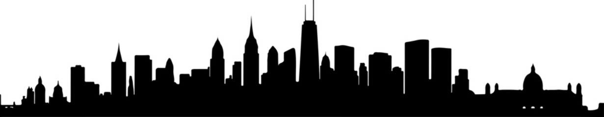 City Skyline, Urban Silhouette, Cityscape Art, 