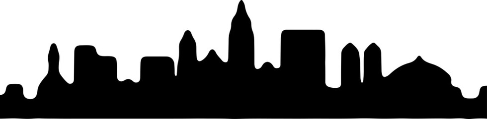 City Skyline, Urban Silhouette, Cityscape Art, 