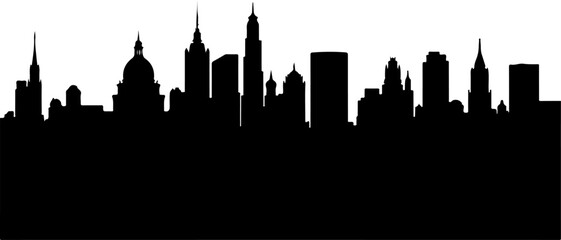 Obraz premium City Skyline, Urban Silhouette, Cityscape Art, Bundle
