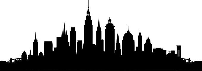 City Skyline, Urban Silhouette, Cityscape Art,  Bundle