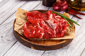 Raw beef meat for cooking