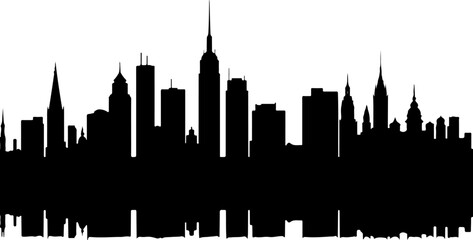 Naklejka premium City Skyline, Urban Silhouette, Cityscape Art, Bundle