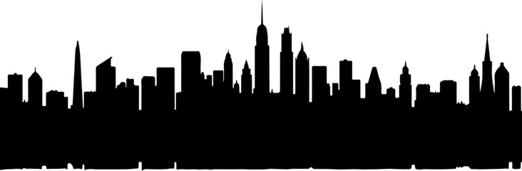 Fototapeta premium City Skyline, Urban Silhouette, Cityscape Art, Bundle