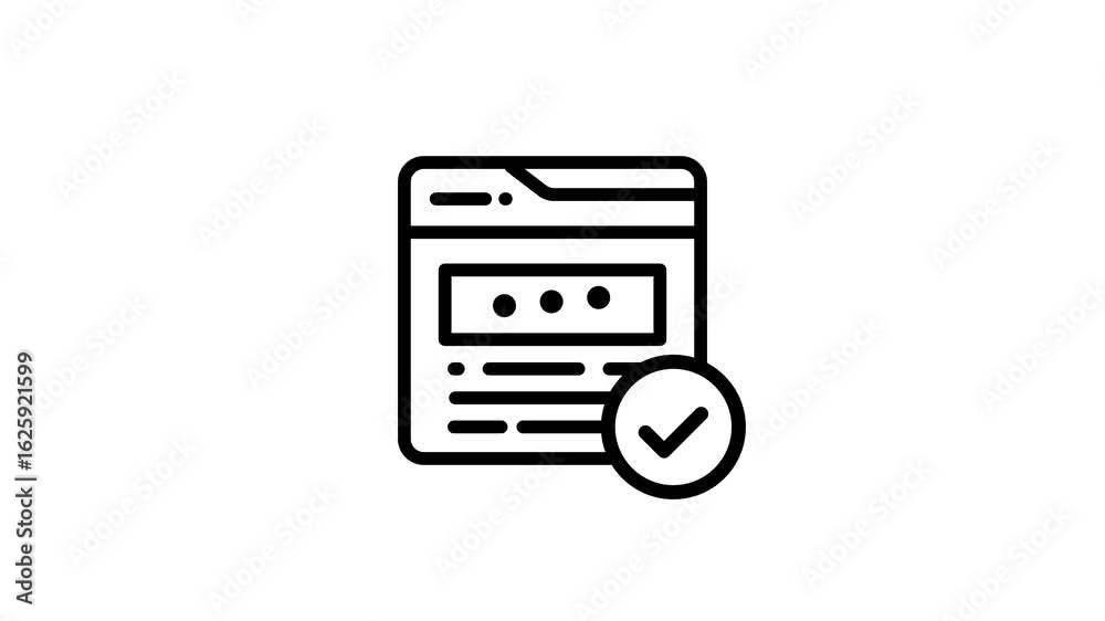 Wall mural simple web browser window icon with minimalist icon isolated animation .web site browser glyph icon 