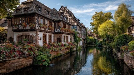 Canal scene with historic buildings