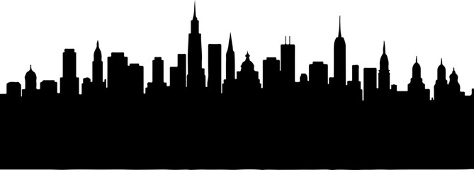 Fototapeta premium City Skyline, Urban Silhouette, Cityscape Art, Bundle