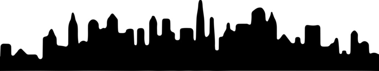 Obraz premium City Skyline, Urban Silhouette, Cityscape Art, Bundle