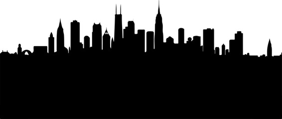 City Skyline, Urban Silhouette, Cityscape Art, 