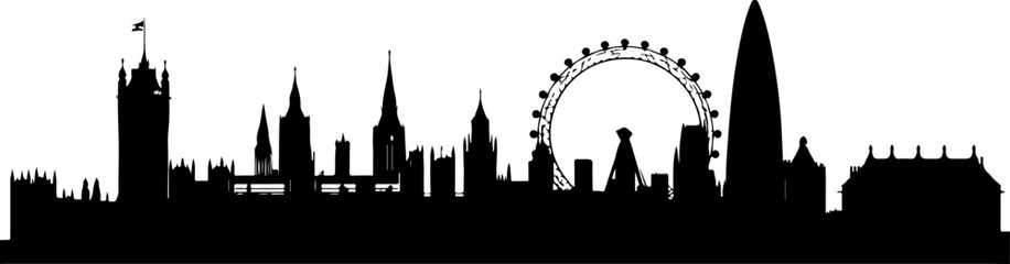 City Skyline, Urban Silhouette, Cityscape Art, 