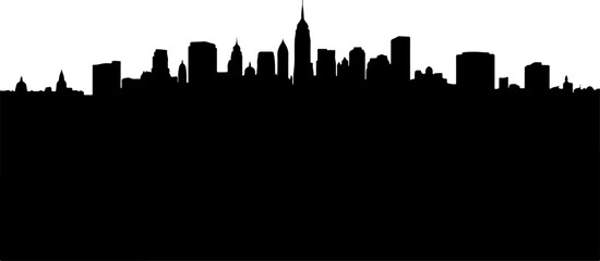 City Skyline, Urban Silhouette, Cityscape Art, 