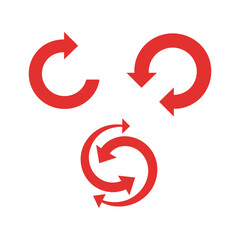 Red Arrow Collection: This image showcases a collection of red arrows, each pointing in a unique direction. This image could represent various concepts such as direction, data, and circular motion.