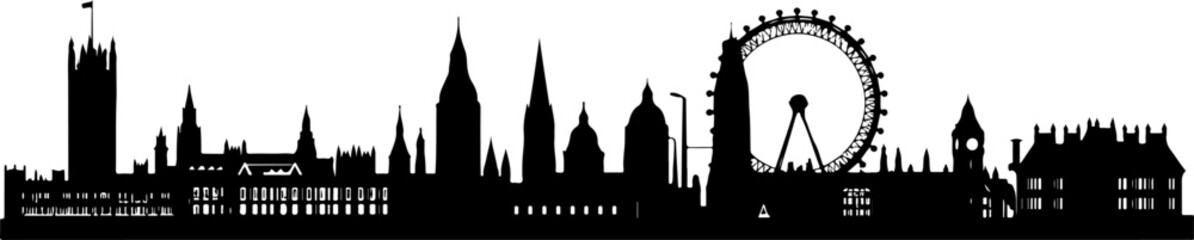 City Skyline, Urban Silhouette, Cityscape Art, 