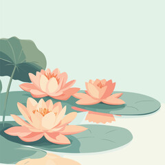 Tranquil water lilies illustration
