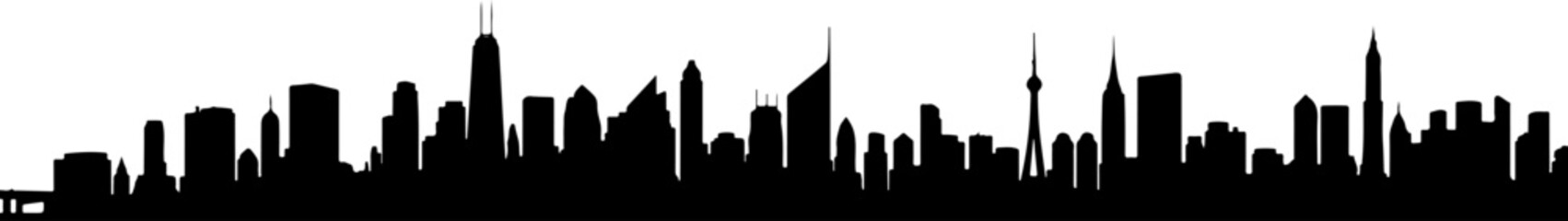 City Skyline, Urban Silhouette, Cityscape Art, 
