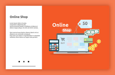 Naklejka premium Online Shop Landing Page