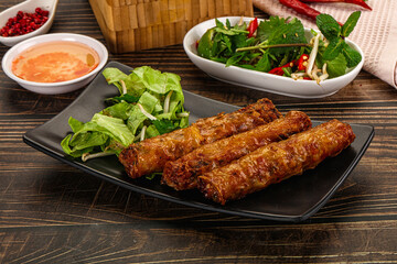 Fried Vietnamese spring roll with special sauce