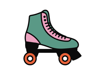 Roller skate Vector Illustration, Roller skate Icon