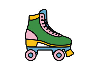 Roller skate Vector Illustration, Roller skate Icon