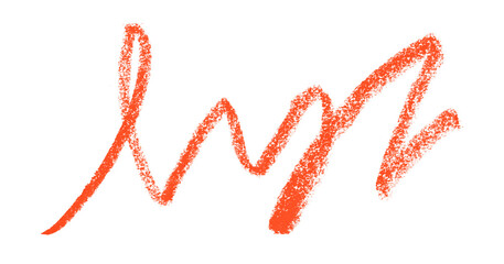 Red colored pencil drawing isolated on transparent background